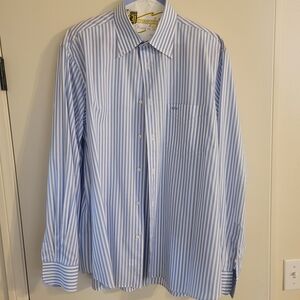 Paul & Shark Blue and White Striped Dress Shirt